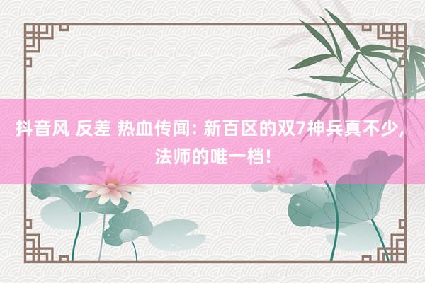 抖音风 反差 热血传闻: 新百区的双7神兵真不少, 法师的唯一档!