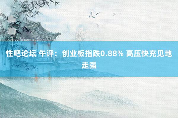 性吧论坛 午评：创业板指跌0.88% 高压快充见地走强