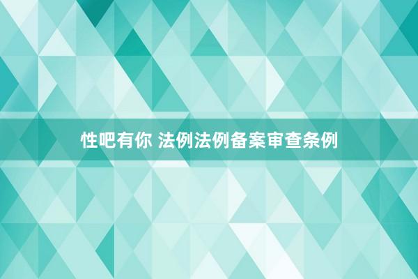 性吧有你 法例法例备案审查条例