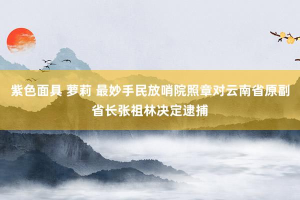 紫色面具 萝莉 最妙手民放哨院照章对云南省原副省长张祖林决定逮捕