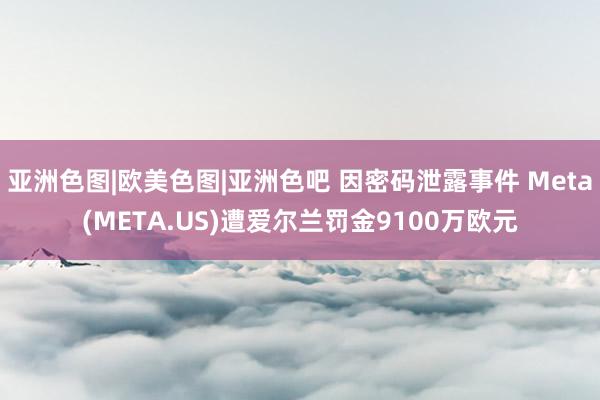 亚洲色图|欧美色图|亚洲色吧 因密码泄露事件 Meta(META.US)遭爱尔兰罚金9100万欧元