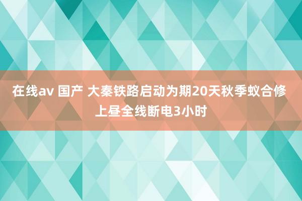 在线av 国产 大秦铁路启动为期20天秋季蚁合修 上昼全线断电3小时