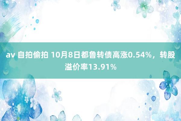 av 自拍偷拍 10月8日都鲁转债高涨0.54%，转股溢价率13.91%