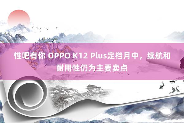 性吧有你 OPPO K12 Plus定档月中，续航和耐用性仍为主要卖点