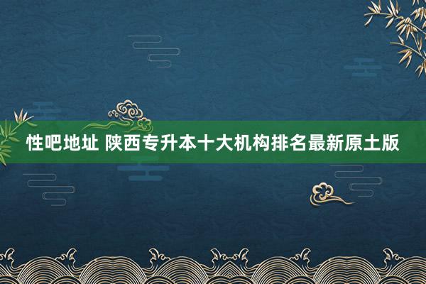 性吧地址 陕西专升本十大机构排名最新原土版