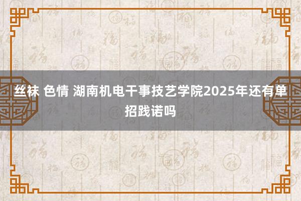 丝袜 色情 湖南机电干事技艺学院2025年还有单招践诺吗