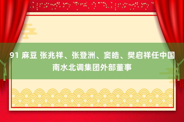 91 麻豆 张兆祥、张登洲、窦皓、樊启祥任中国南水北调集团外部董事