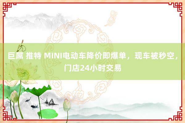 巨屌 推特 MINI电动车降价即爆单，现车被秒空，门店24小时交易