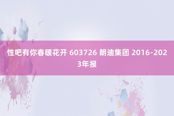 性吧有你春暖花开 603726 朗迪集团 2016-2023年报