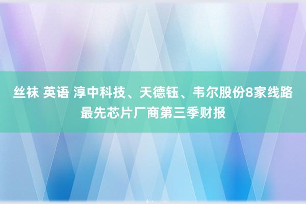 丝袜 英语 淳中科技、天德钰、韦尔股份8家线路最先芯片厂商第三季财报