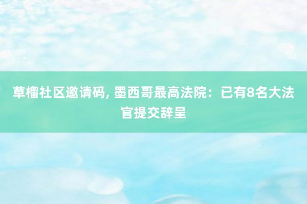 草榴社区邀请码, 墨西哥最高法院：已有8名大法官提交辞呈