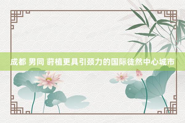 成都 男同 莳植更具引颈力的国际徒然中心城市