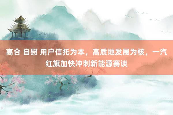 高合 自慰 用户信托为本，高质地发展为核，一汽红旗加快冲刺新能源赛谈