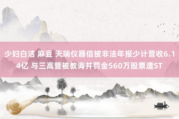 少妇白洁 麻豆 天瑞仪器信披非法年报少计营收6.14亿 与三高管被教诲并罚金560万股票遭ST