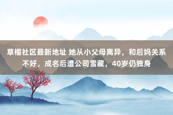 草榴社区最新地址 她从小父母离异，和后妈关系不好，成名后遭公司雪藏，40岁仍独身