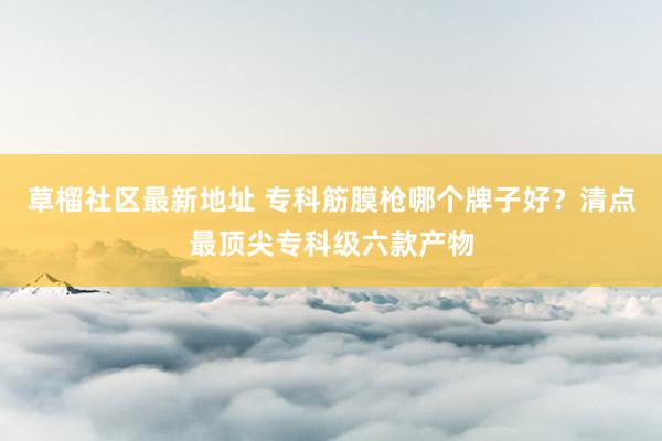 草榴社区最新地址 专科筋膜枪哪个牌子好？清点最顶尖专科级六款产物