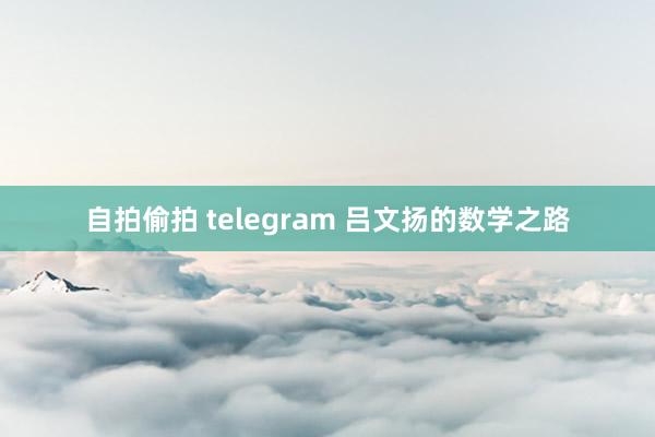 自拍偷拍 telegram 吕文扬的数学之路