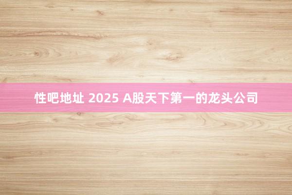 性吧地址 2025 A股天下第一的龙头公司