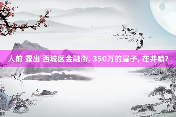 人前 露出 西城区金融街, 350万的屋子, 在井喷?